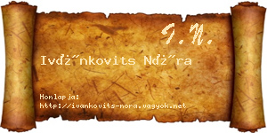 Ivánkovits Nóra névjegykártya